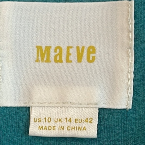 NWOT ANTHROPOLOGIE MAEVE MERET 100% SILK TUNIC TURQUOISE/PINK SIZE 10 - Picture 8 of 13